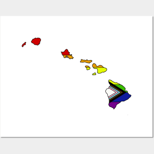 Progress pride flag - Hawaii Posters and Art